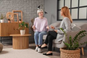 Two people talking about OCD coping skills